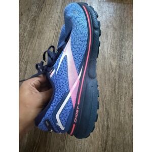 Brooks Ghost 15 Womens Running Shoes Size 8.5 Blue Pink Neutral Sneakers
